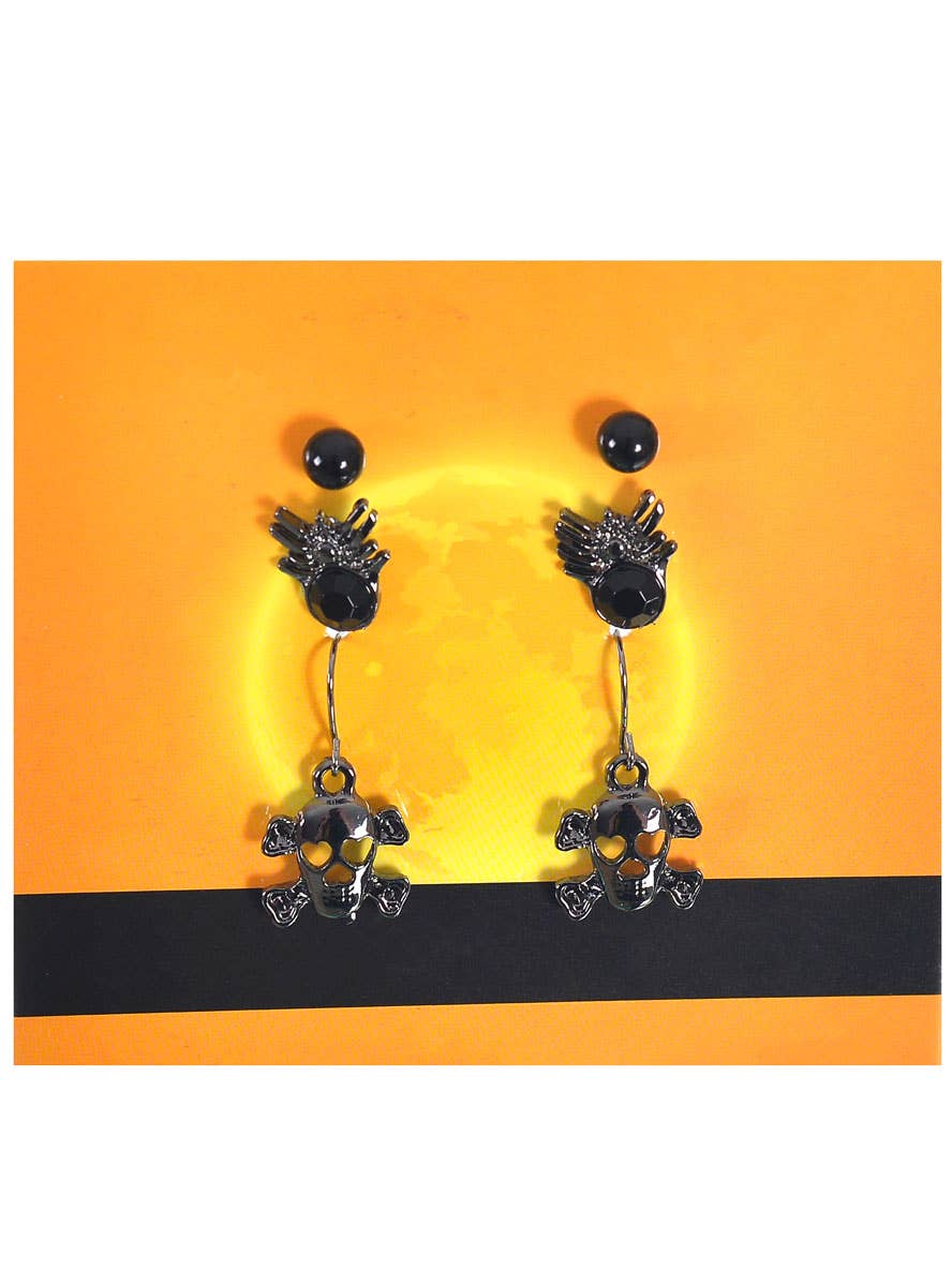 Image of Set of 3 Spider and Skull Halloween Costume Earrings