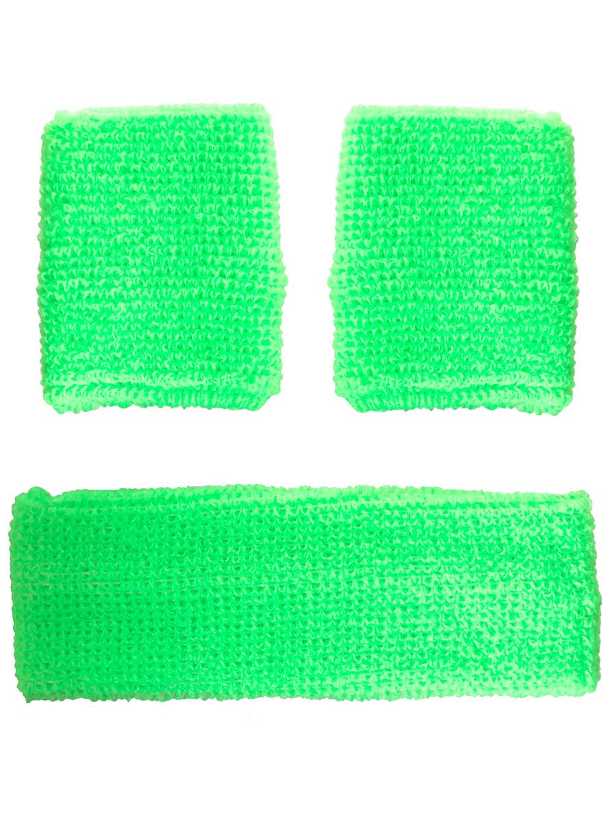 Image of Neon Green Wrist and Head Sweatbands Set