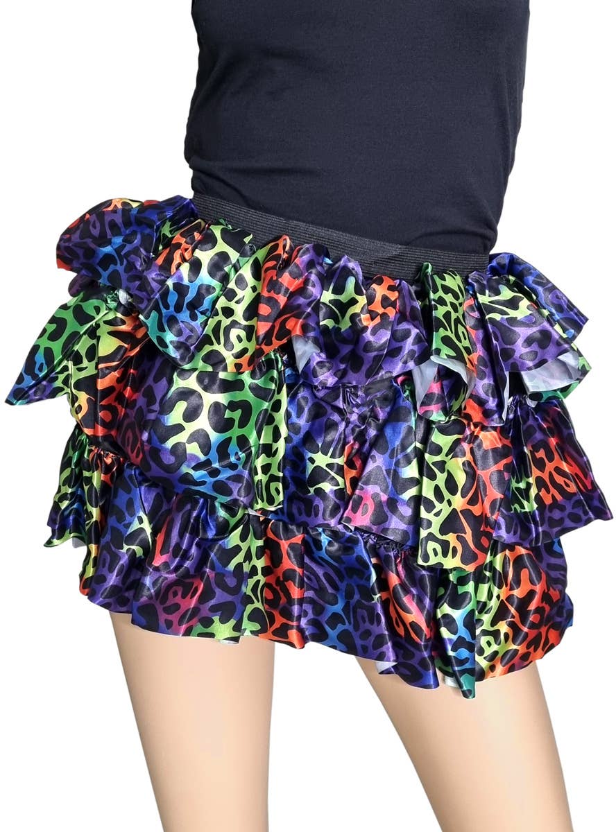 Image of Ruffled Rainbow Animal Print Women's Costume Tutu