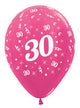 Image of 30th Birthday Metallic Fuchsia Pink 25 Pack Party Balloons