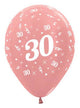 Image of 30th Birthday Metallic Rose Gold 25 Pack Party Balloons