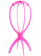 Image of Collapsible Pink 36cm Tall Wig Stand