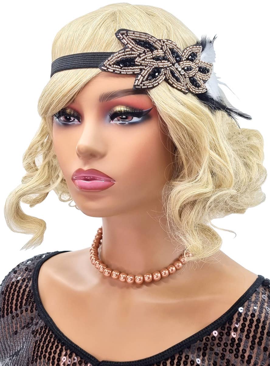 Image of Ritzy Rose Gold 1920's Gatsby Costume Accessory Set - Alternate Image 1