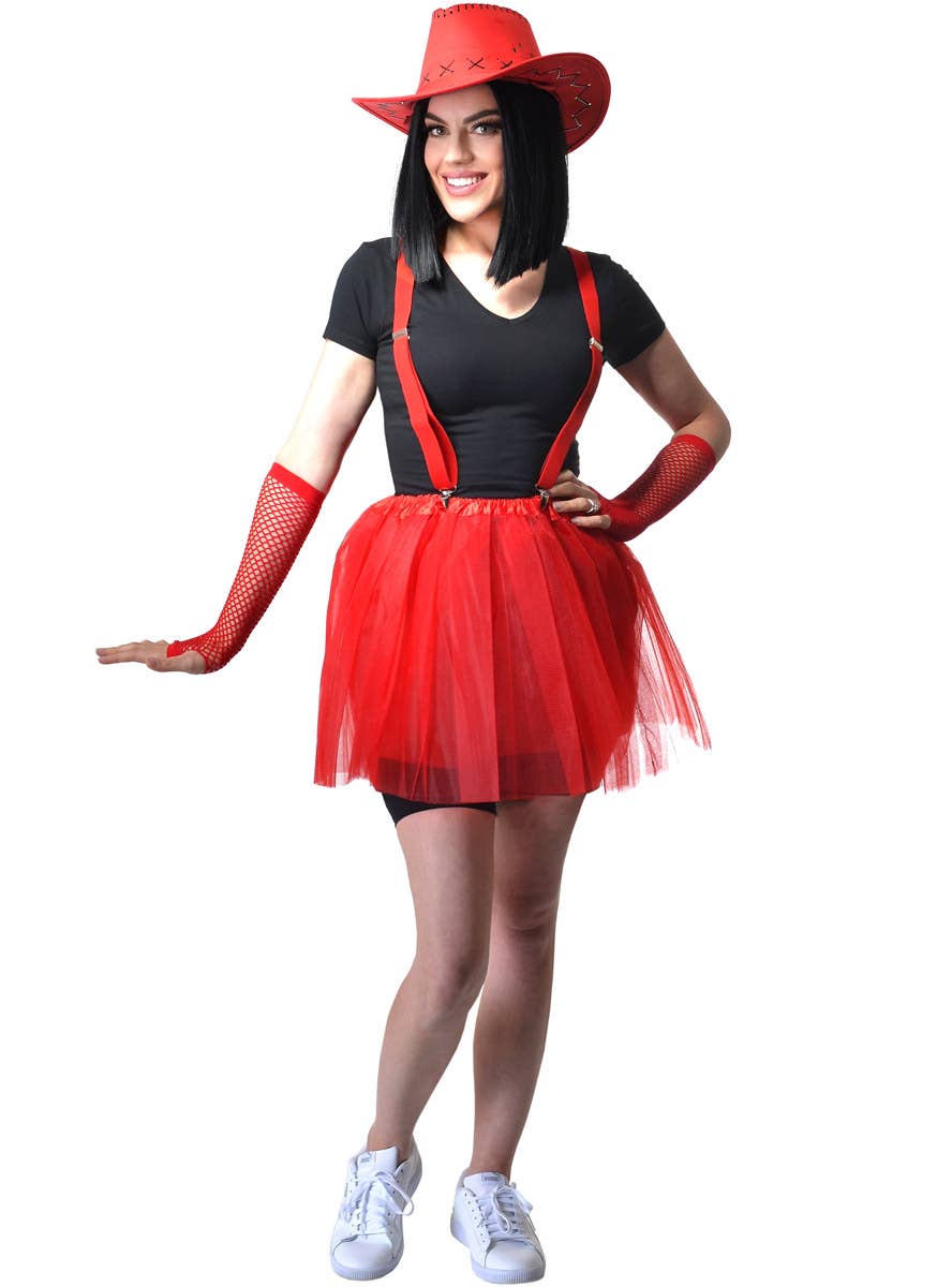 Image of Vivid Red 40cm Women's Costume Tutu - Full Image