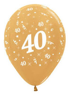 Image of 40th Birthday Metallic Gold 25 Pack Party Balloons