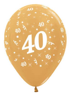 Image of 40th Birthday Metallic Gold 25 Pack Party Balloons