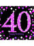 Image of 40th Birthday Pink and Black 16 Pack Lunch Napkins