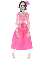 Image of Hanging 41cm Pink Hawaiian Skeleton Halloween Decoration