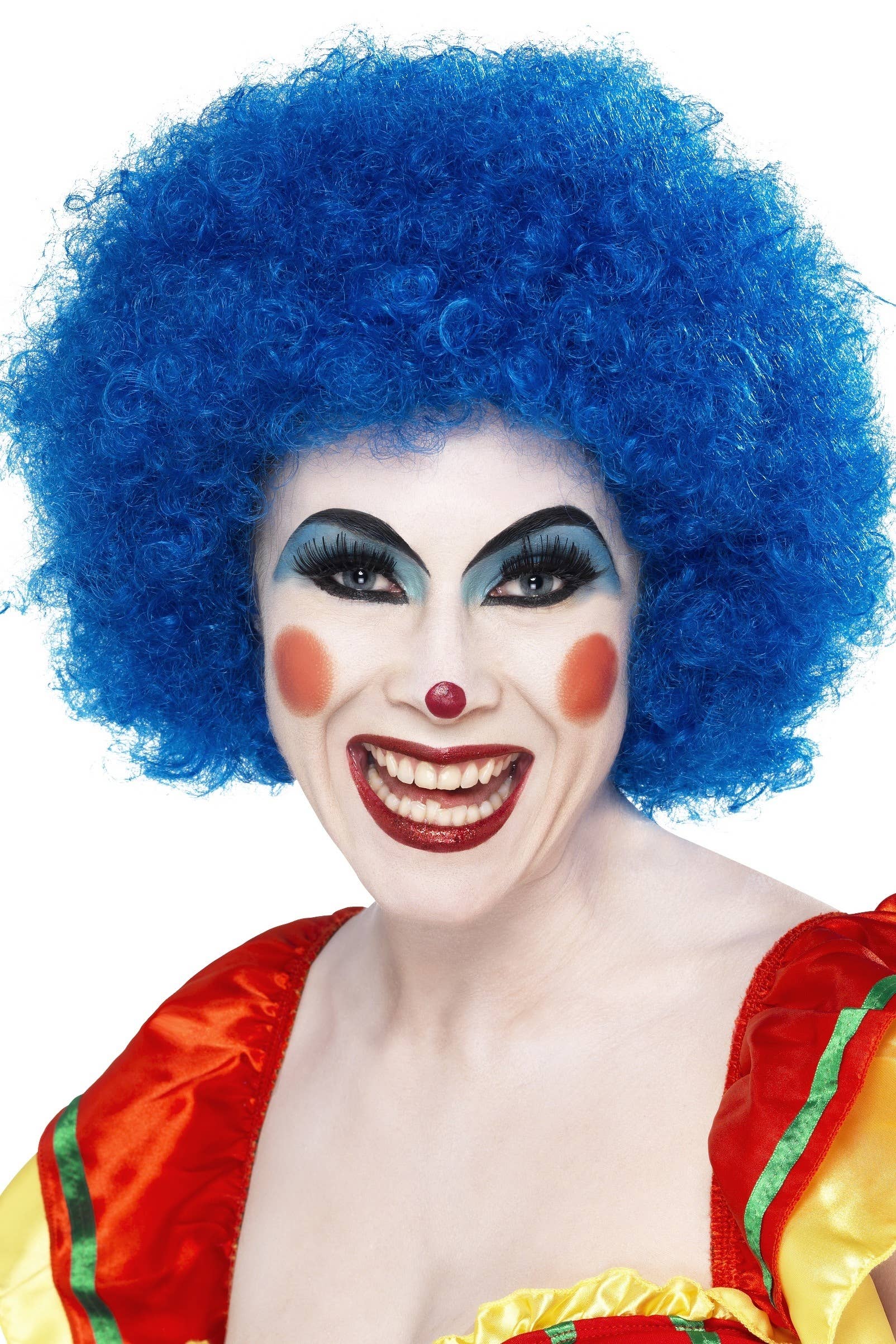 Bright Blue Afro Wig Adult's Clown Costume Accessory Main Image