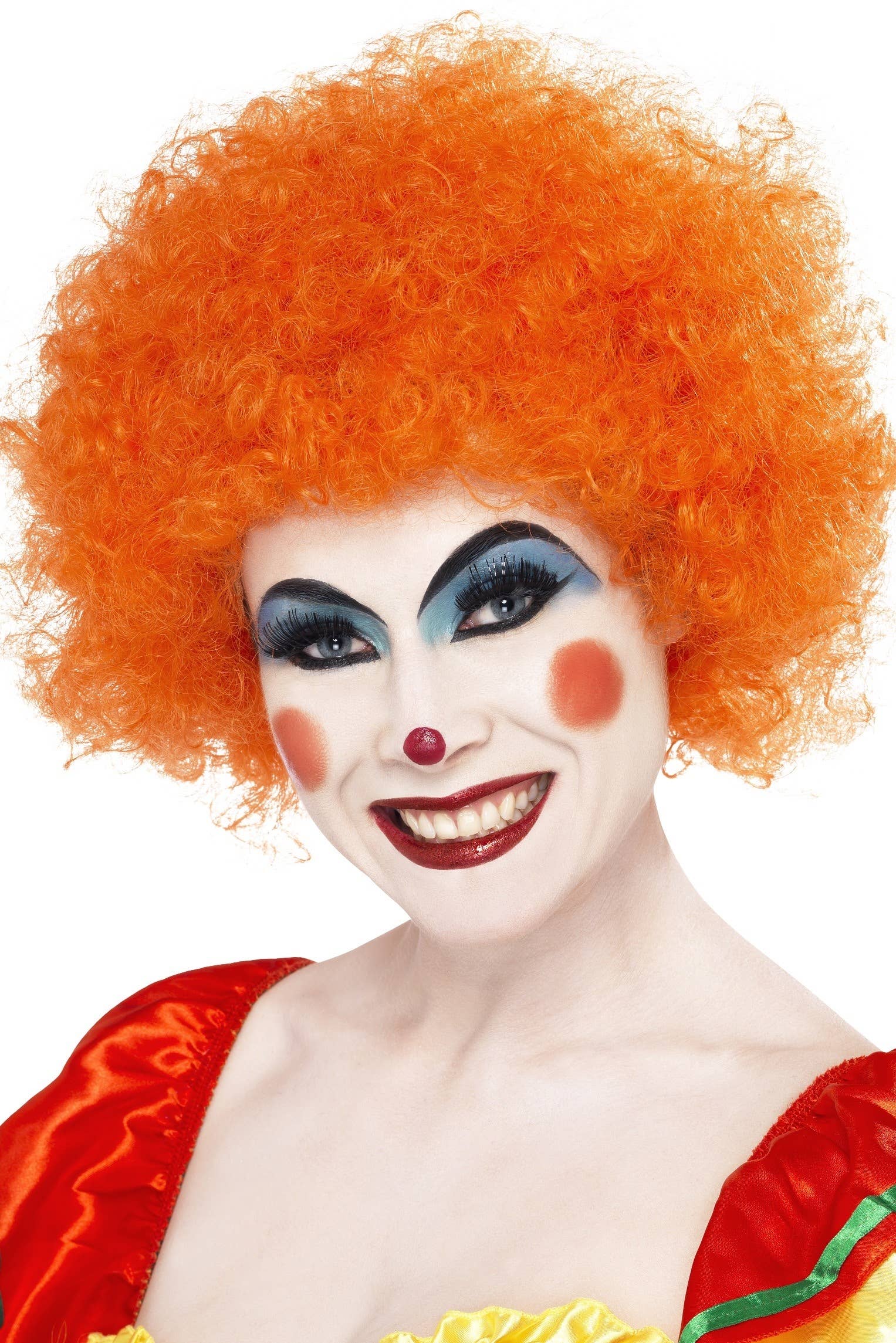 Orange Afro Wig Adult's Clown Costume Accessory Main Image