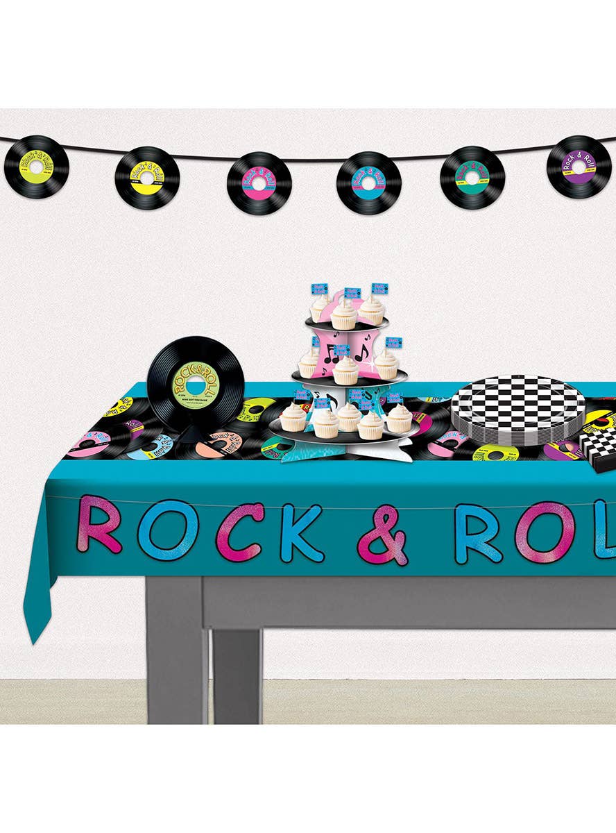 Image of 50s Rock & Roll Glitter Banner Decoration - Party Decorations Image