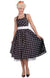 50s Dress Up Women's Black Polka Dot Retro 1950's Costume - Front View
