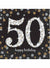 Image of 50th Birthday Black and Gold 16 Pack Lunch Napkins