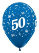 Image of 50th Birthday Metallic Blue 25 Pack Party Balloons