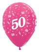 Image of 50th Birthday Metallic Fuchsia 25 Pack Party Balloons