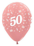 Image of 50th Birthday Metallic Rose Gold 25 Pack Party Balloons