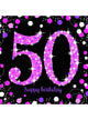 Image of 50th Birthday Pink and Black 16 Pack Lunch Napkins