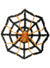 Image of Tinsel Black and Orange Spiderweb Halloween Decoration