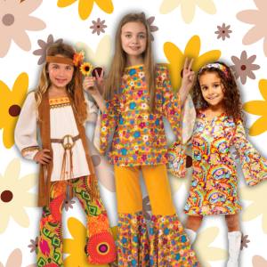 Image of girls in 60s and 70s costumes