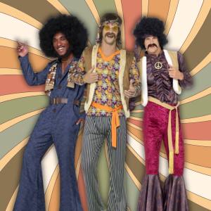 Image of men in 60s and 70s costumes