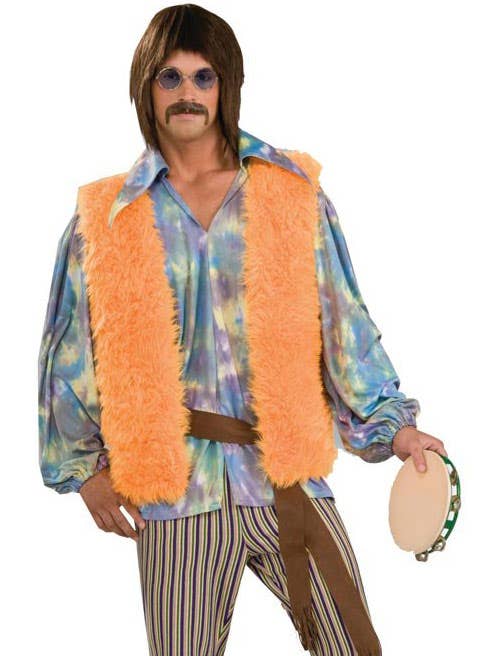 Mens 60s Hippie Fancy Dress Costume - Close Image