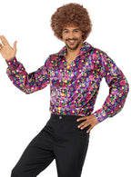 Image of Psychedelic Print Mens 1960s Costume Shirt