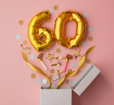 Image of 60th birthday party supplies