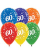 Image of 60th Birthday Assorted Crystal Colours 25 Pack Balloons