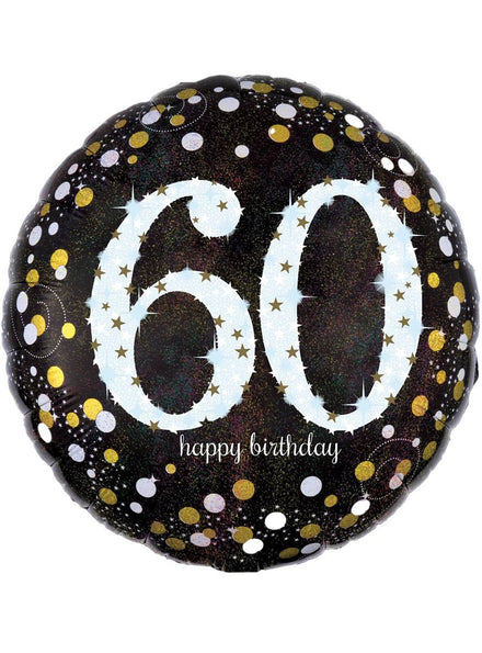 Image of 60th Birthday Black and Gold 45cm Party Balloon