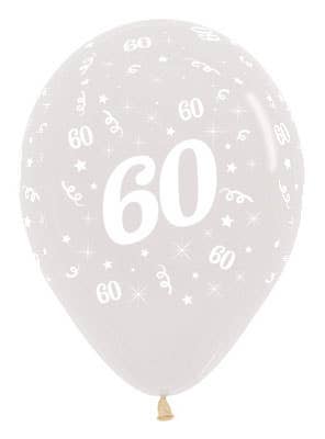 Image of 60th Birthday Crystal Clear 25 Pack Party Balloons