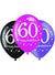 Image of 60th Birthday Black and Pink 6 Pack Party Balloons