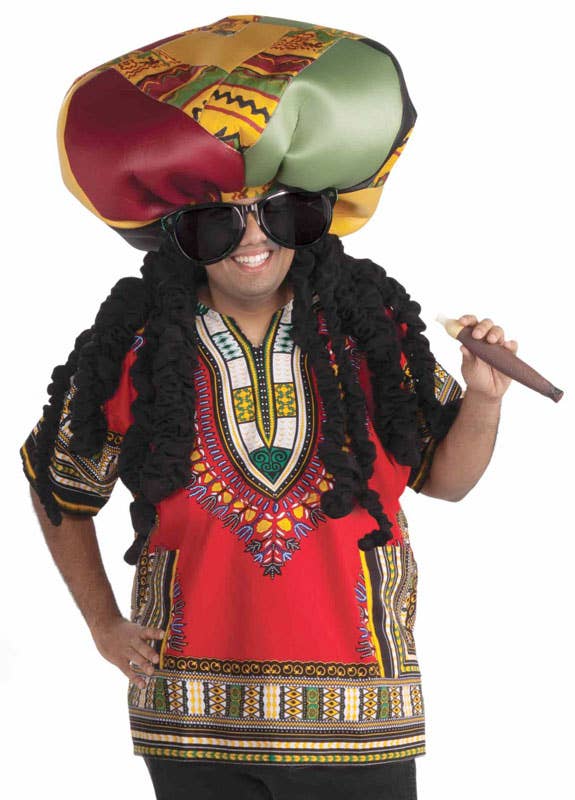 Novelty Jamaican Men's Rasta Ridiculous Costume - Alternative Image 