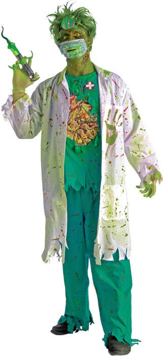 Bohazard Men's Toxic Green Zombie Surgeon Halloween Costume View 1 