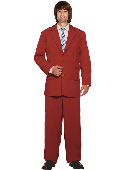 Image of Newsreader Mens 70s Red Costume Suit