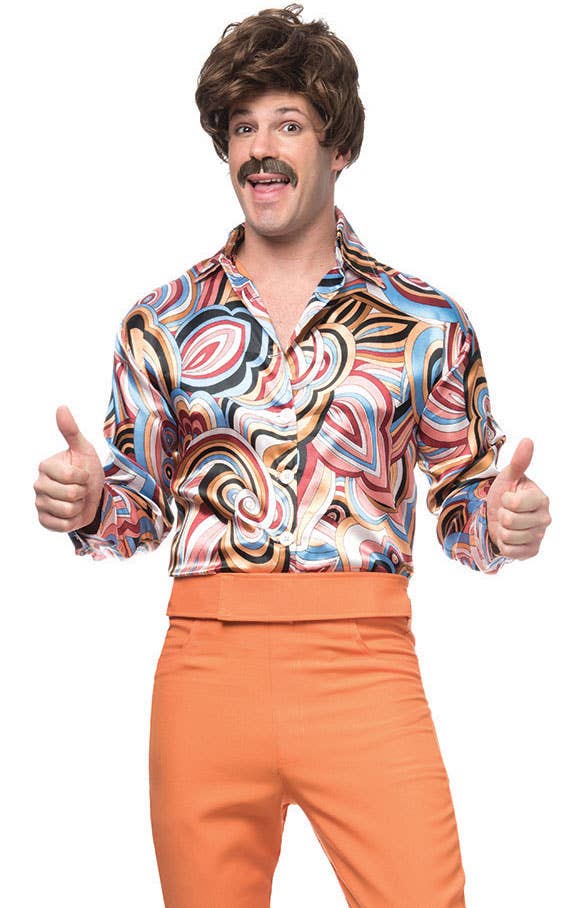 Men's Orange 70s Retro Disco Costume - Zoom Image