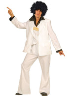 Mens White 70s Plus Size Disco Costume Suit