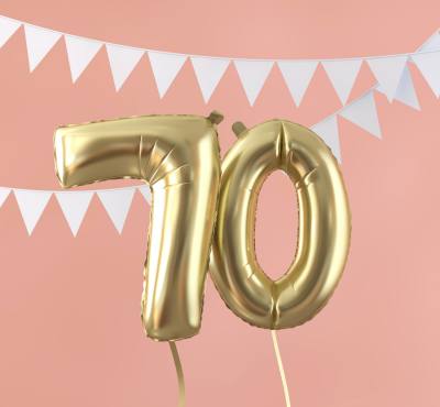 Image of 70th birthday party supplies