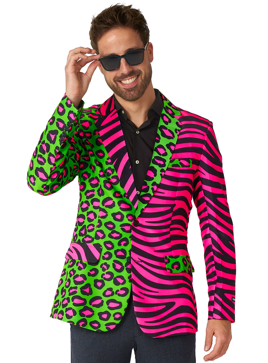 Alternative image of Party Animal Plus Size Mens 1980s Neon Costume Jacket