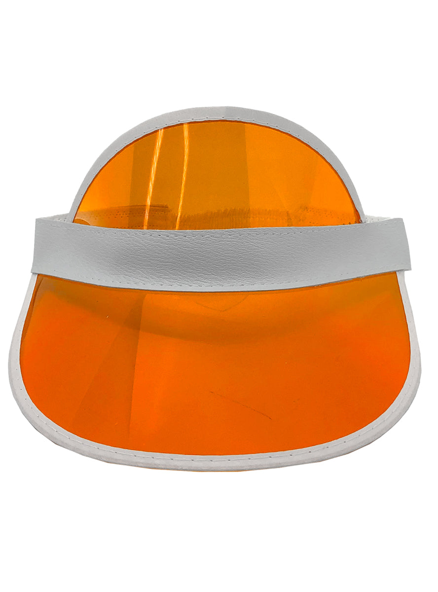 Orange 1980s Adults Costume Visor - Front Image