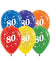 Image of 80th Birthday Assorted Crystal Colours 25 Pack Balloons