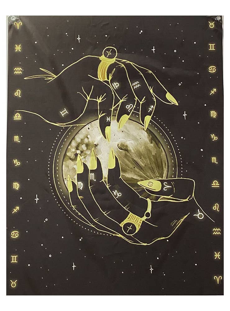 Image of Hanging 81x100cm Astrology Hands Curtain Halloween Decoration
