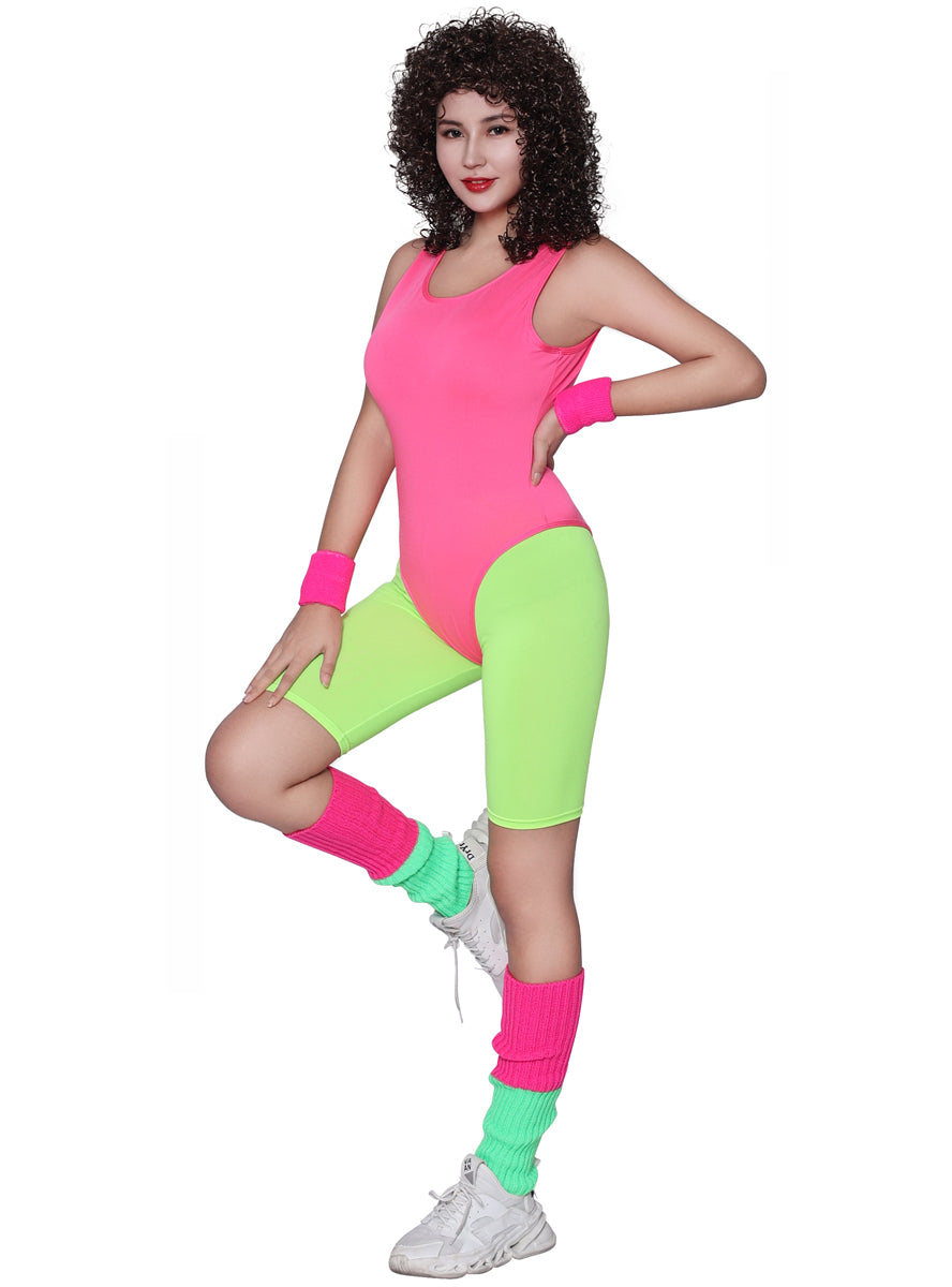 Main image of 80s Aerobics Womens Pink Workout Costume