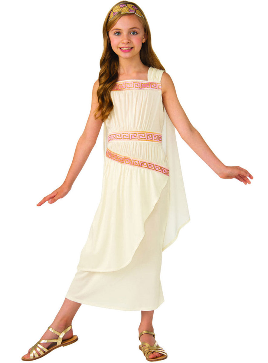 Main Image of Ancient Roman Goddess Girls White Toga Costume