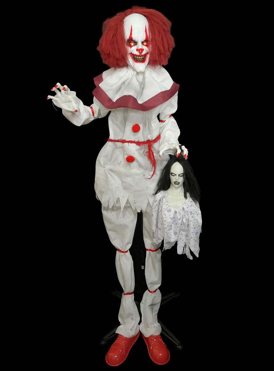 Alternative image of Animated 170cm Standing Evil Clown Halloween Decoration