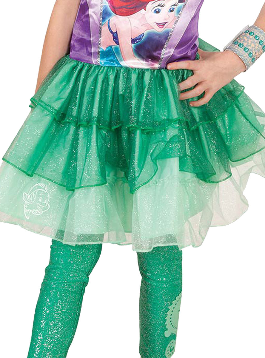 Alternative Close Image of Ariel The Little Mermaid Girls Hooded Costume Dress