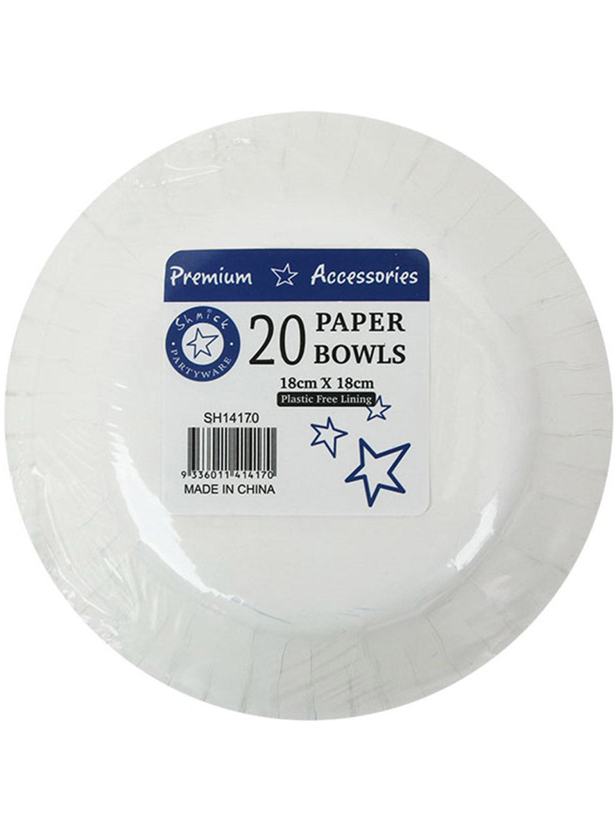 20 pack 18cm Azure Blue Paper Party Plates - Back Image