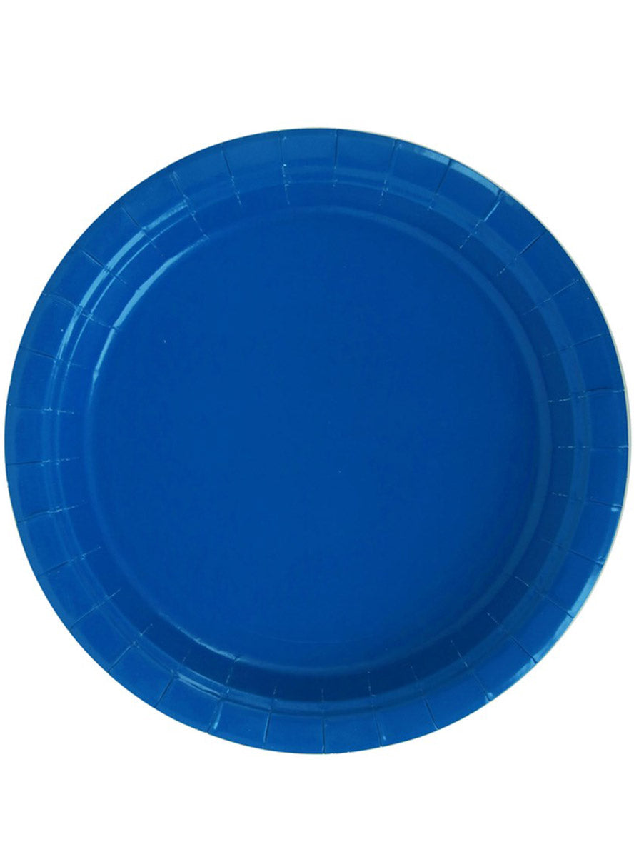 18cm Azure Blue 20 Pack of Paper Party Plates - Main Image