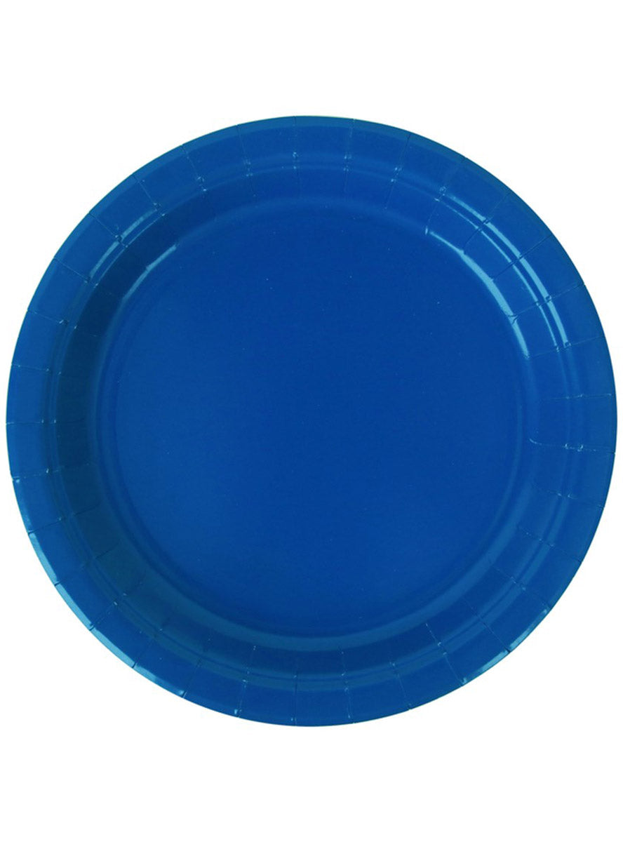 Large 23cm 20 pack of Azure Blue Paper Plates - Main Image