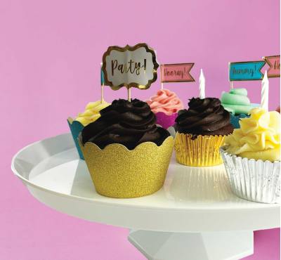 Image of cupcakes and baking supplies