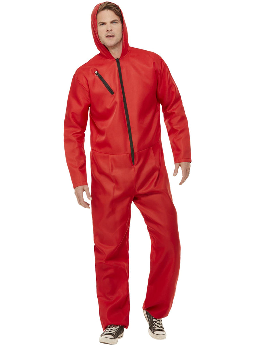 Mens money heist red jumpsuit costume - Main image